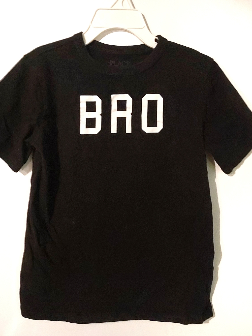 The Children's Place Black Tee with White "BRO" Print